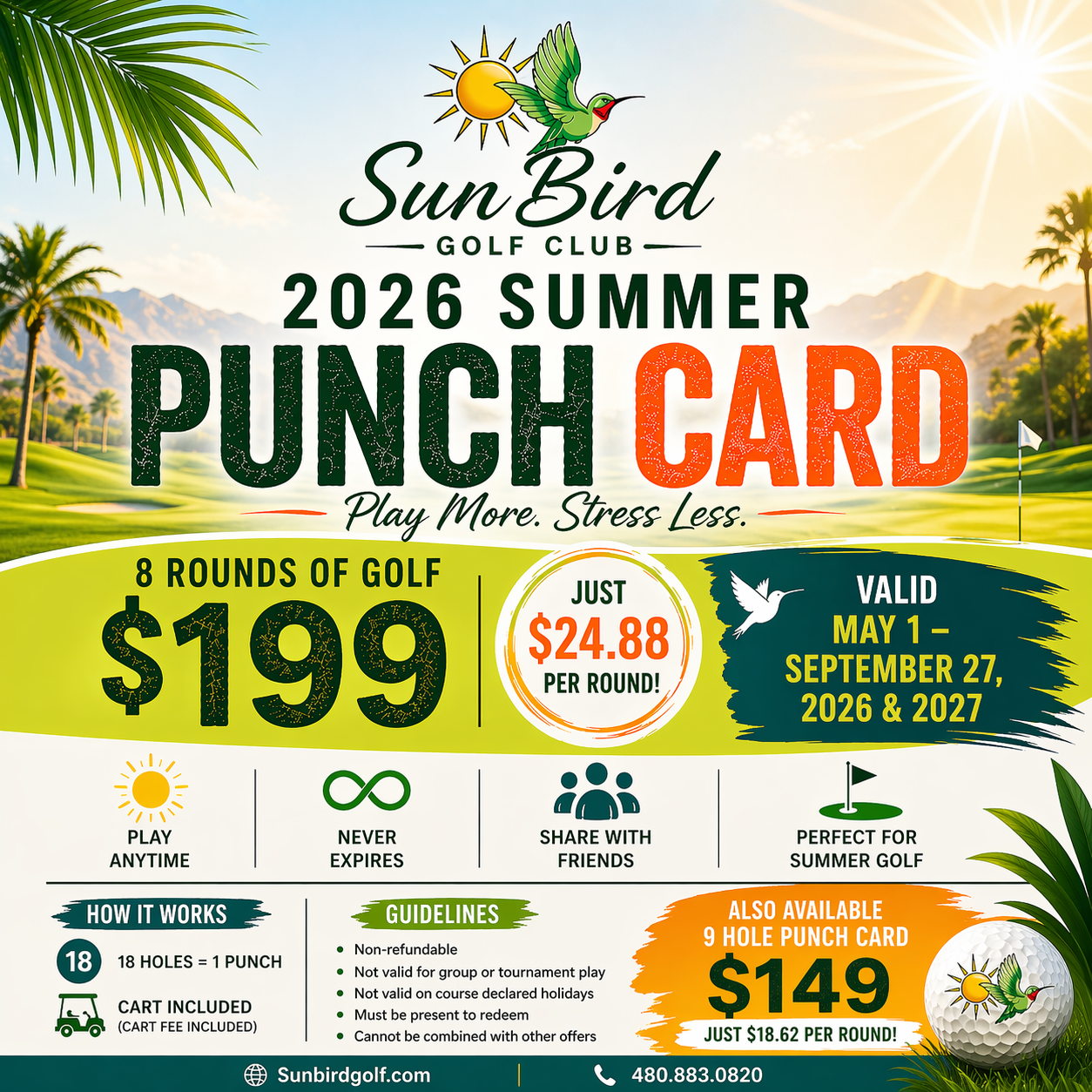 Summer Punch Card Square